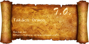 Takács Ormos névjegykártya